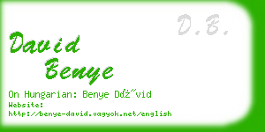 david benye business card